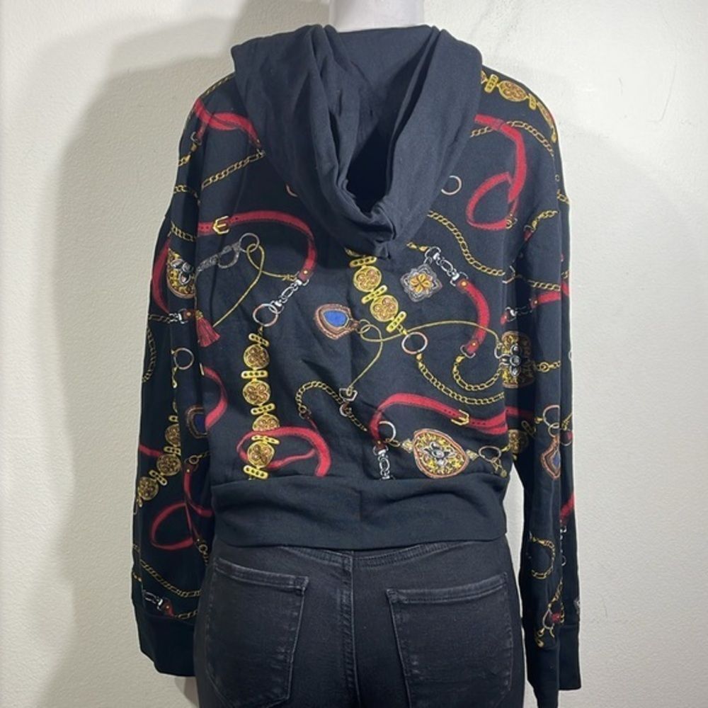 (N3) Zara chain print hoodie size S - Picture 2 of 8